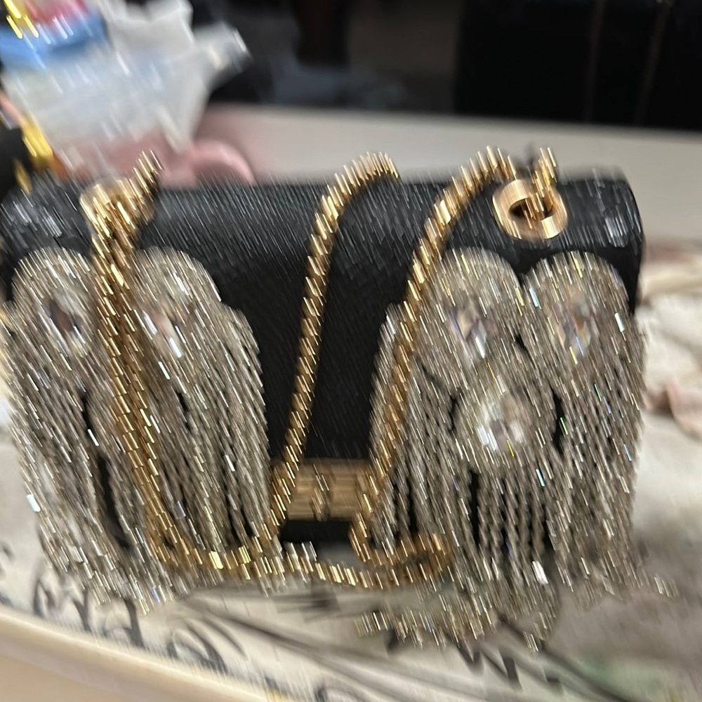Elegant Black and Gold Women's Bag